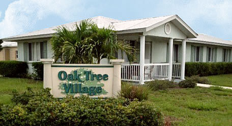 The front view of Oak Tree Village.